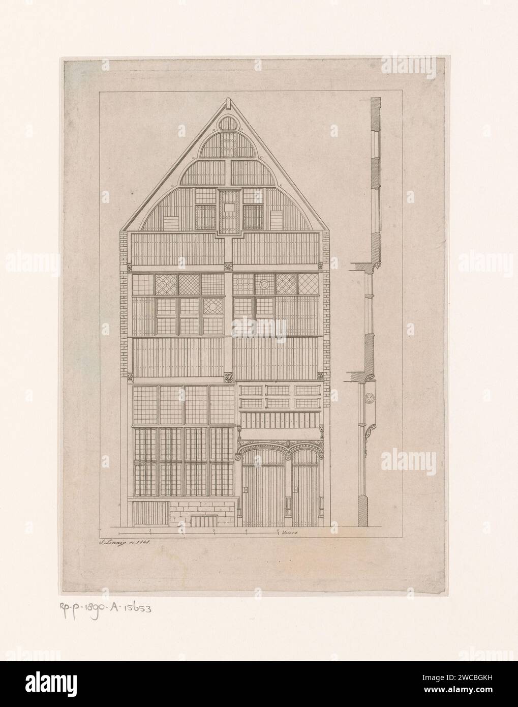 Wooden facade of a house in the Saucierstraat in Antwerp, Jean Théodore