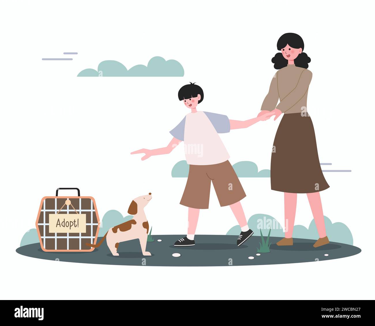 Homeless shelter mom and children Stock Vector Images Alamy