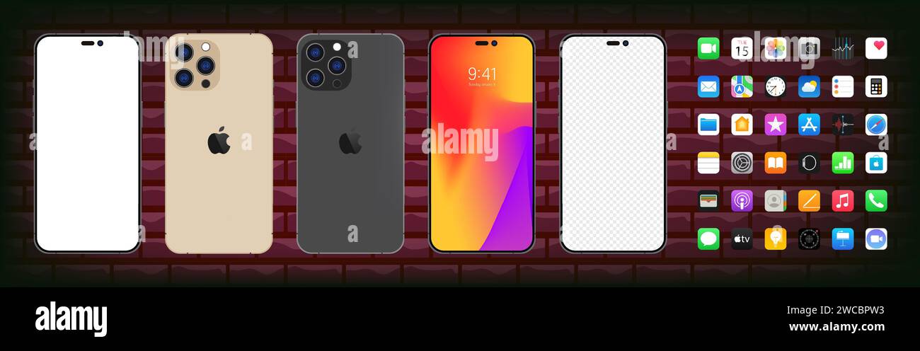 Iphone 15. Apple mockup. Apple interface. Apple apps. Phone navigation