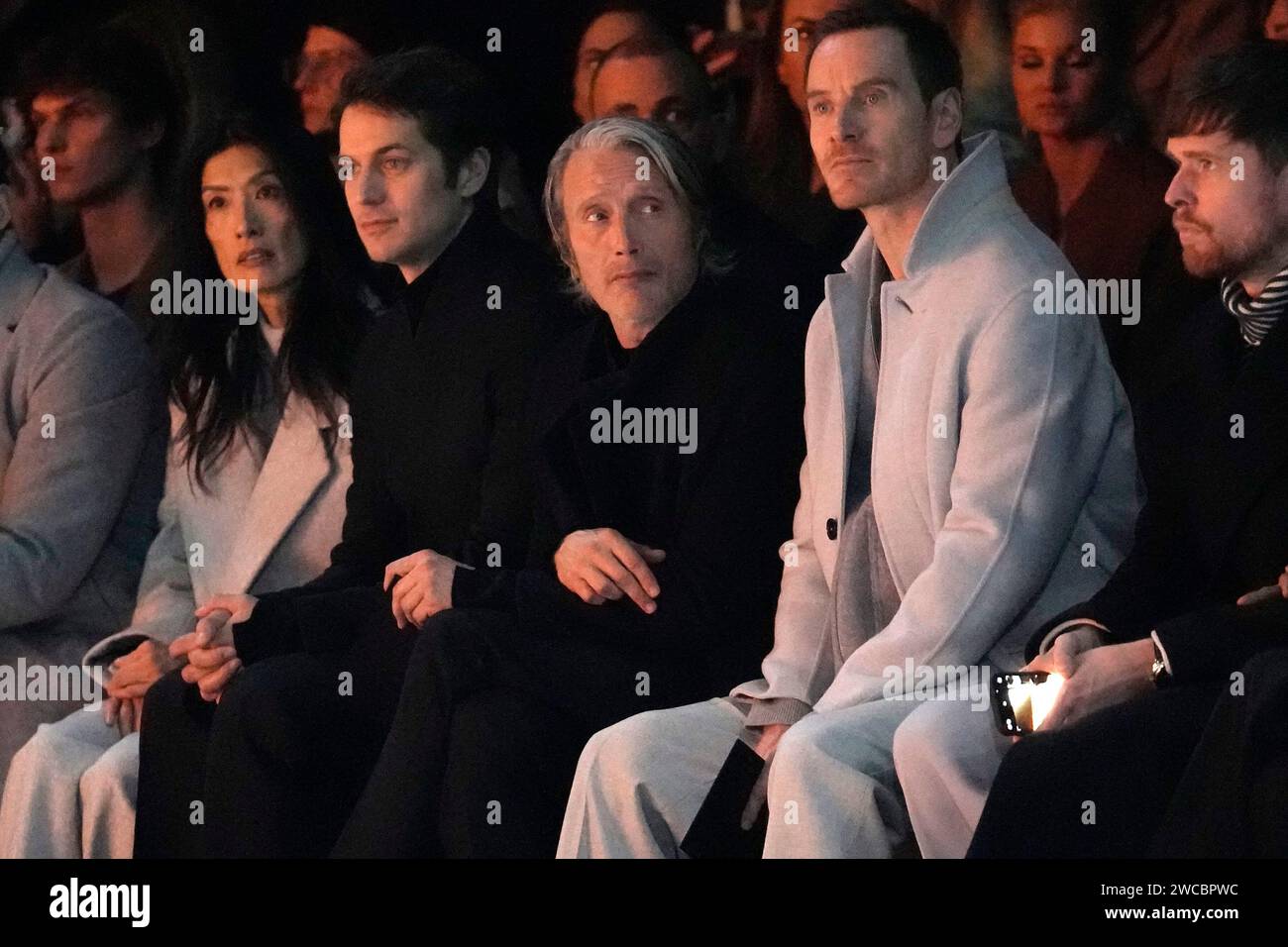 Mads Mikkelsen, centre left, and Michael Fassbender, centre right