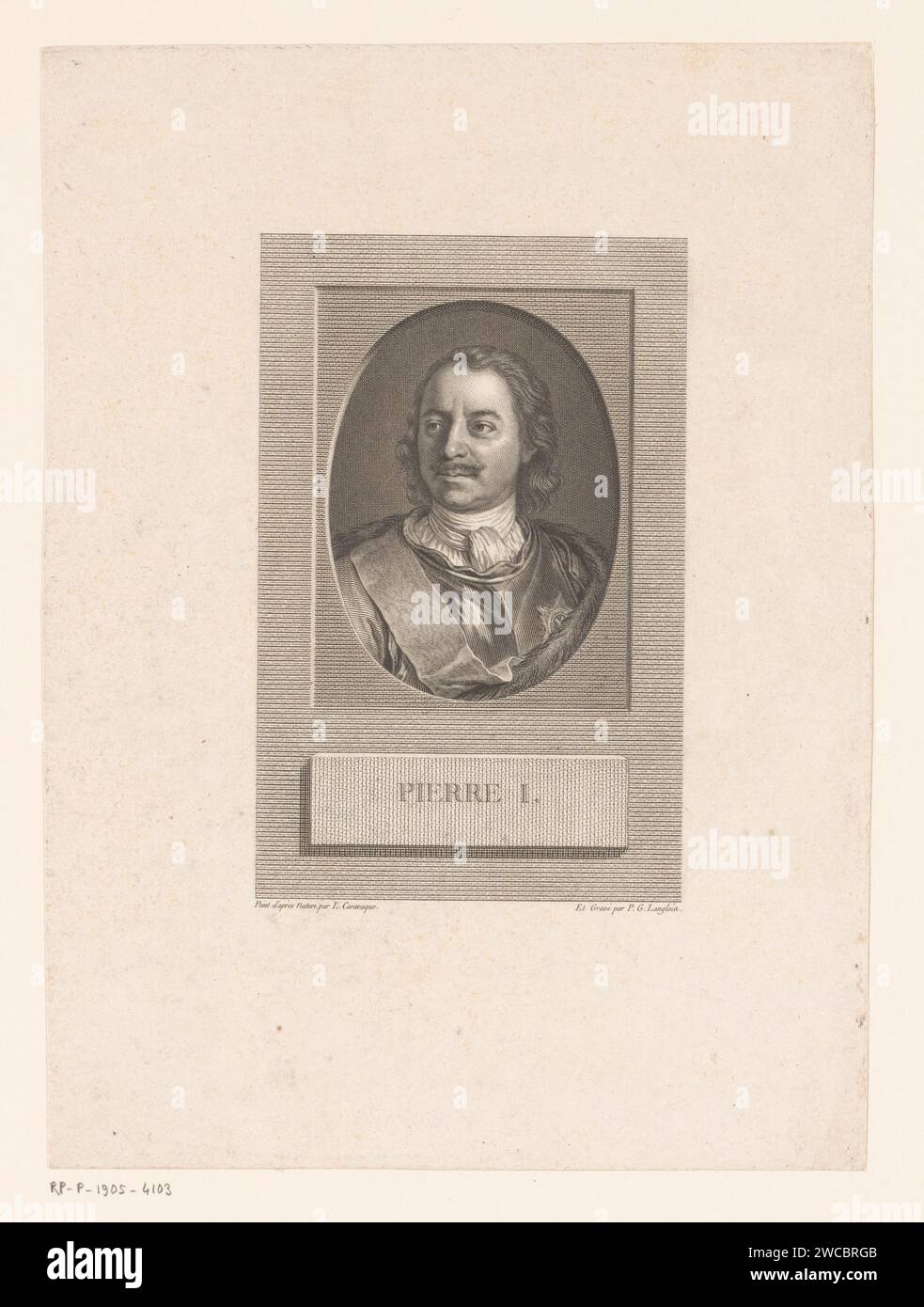 Portrait of Peter I the Great, Tsar of Russia, Pierre Gabriel Langlois ...