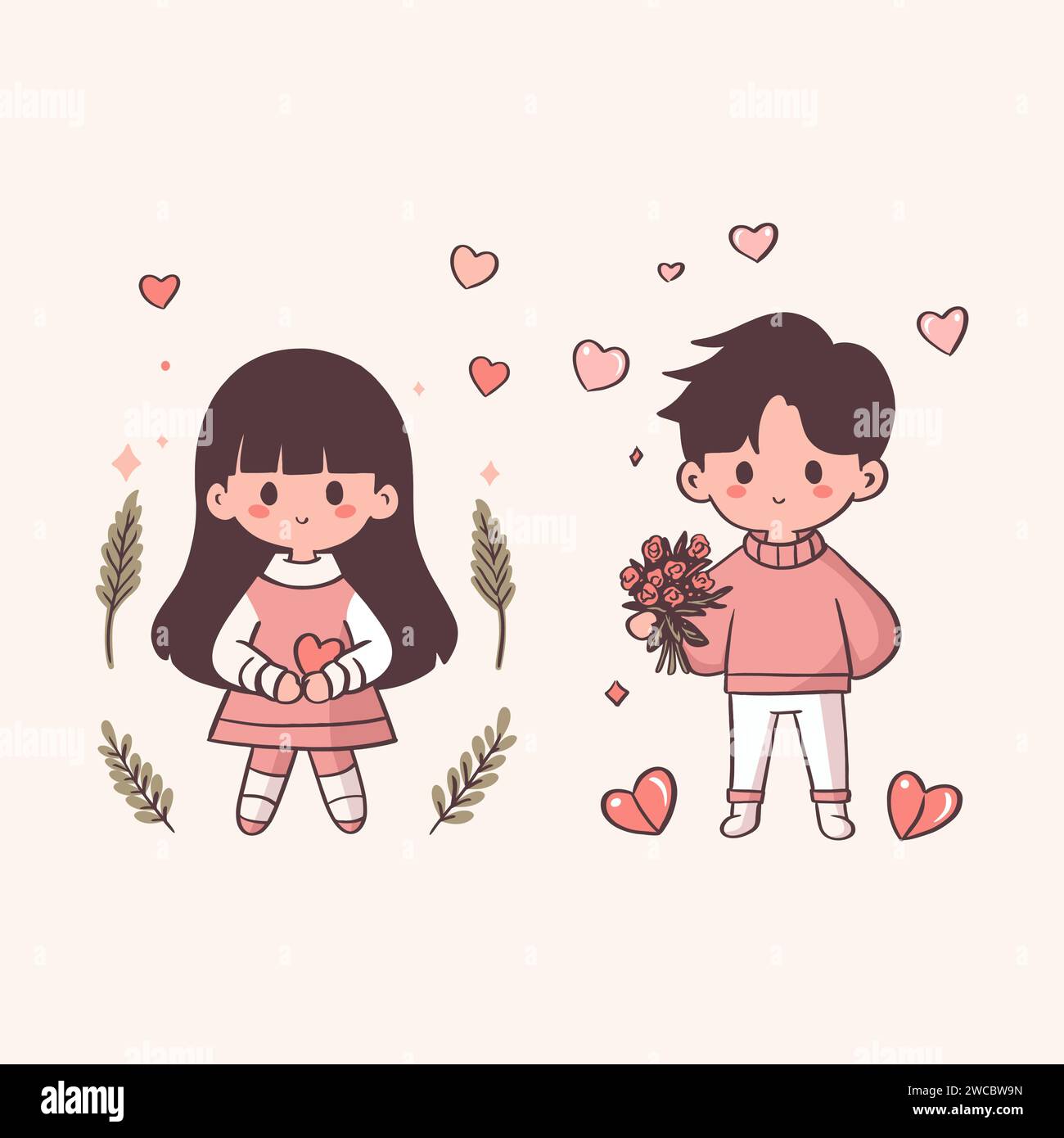 This delightful collection features adorable couple characters