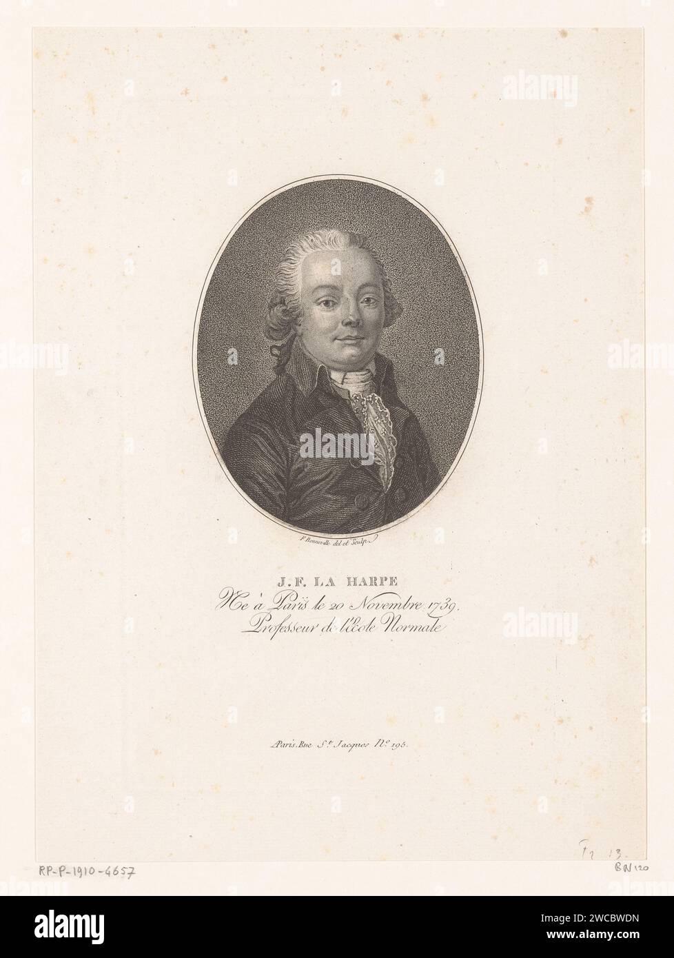 Portret van Jean -François de la Harpe, François Bonneville, 1796 ...