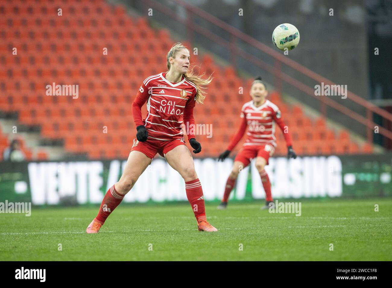 Liege, Belgium. 13th Jan, 2024. Lea Cordier (34) of Standard pictured