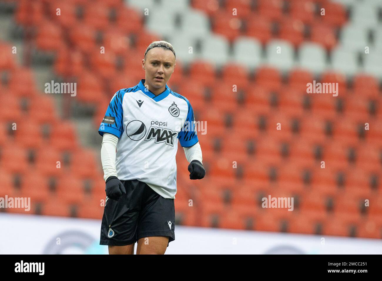 Liege, Belgium. 13th Jan, 2024. Maud Coutereels (17) of Standard