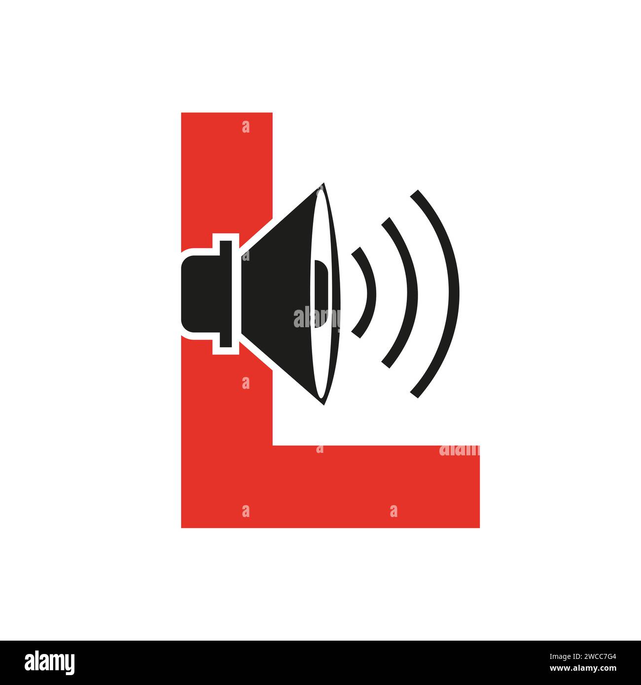 Music Logo On Letter L, Sound Icon. Podcast Icon, Broadcast Symbol