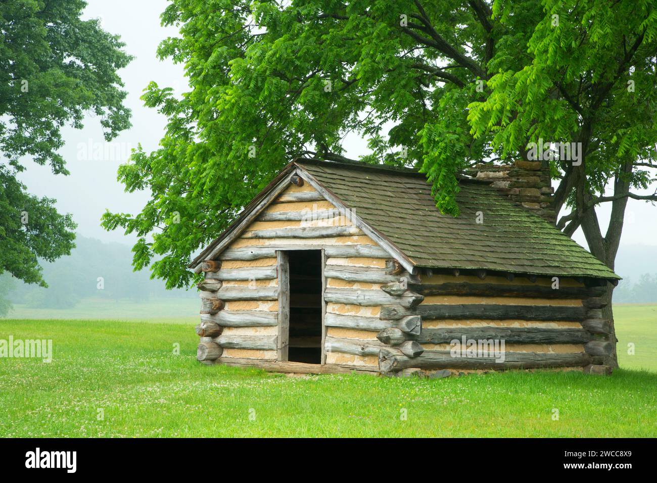Soldiers hut, Valley Forge National Historic Park, Pennsylvania Stock Photo
