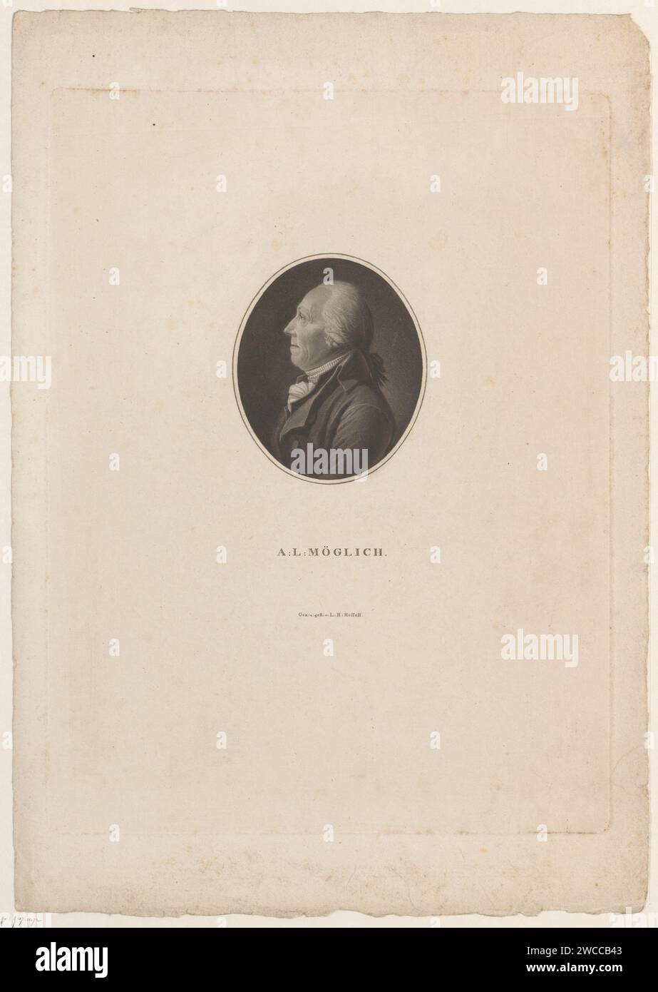 Portrait van Andreas Leonhard Moeglich, Leonhard Heinrich Hessell, 1767 - 1830 print   paper  historical persons Stock Photo