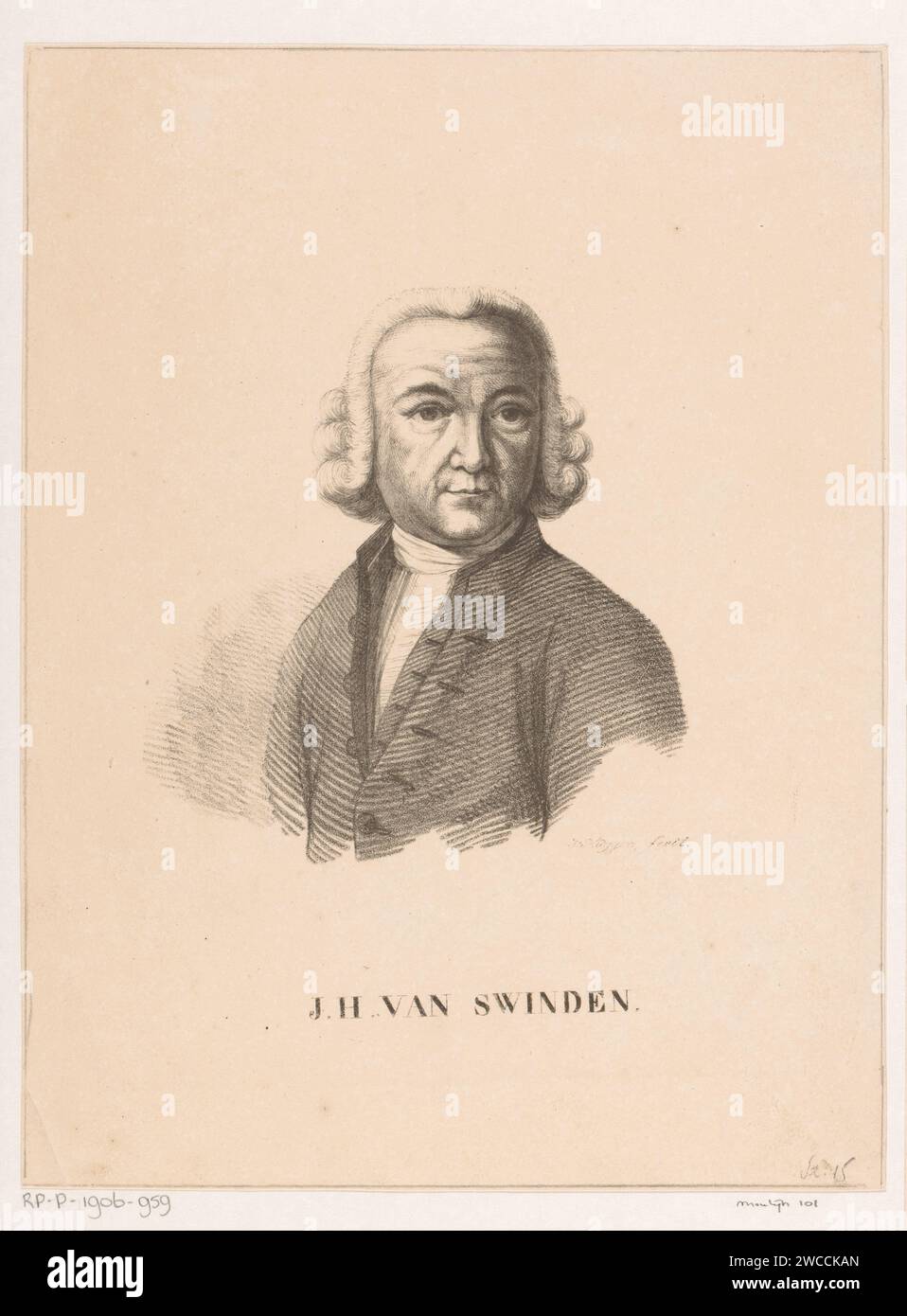 Portrait of Jean Henri van Swinden, Jacob Plügger, 1822 1853 print