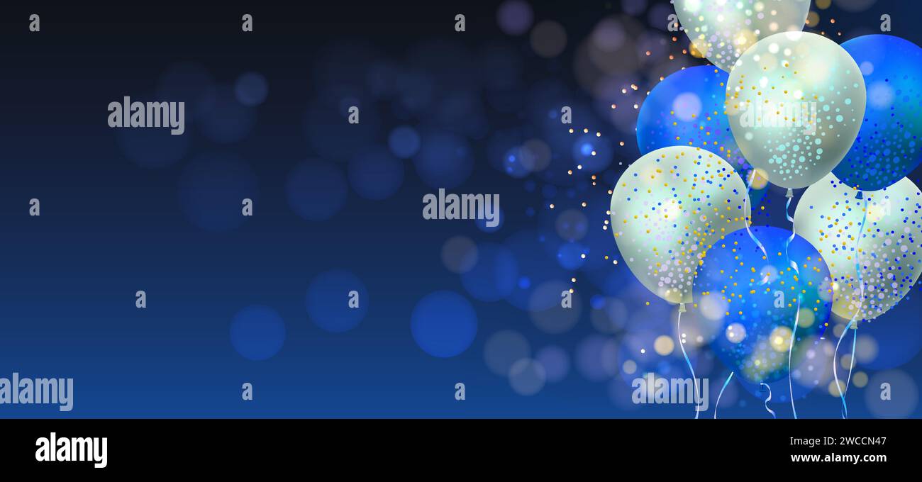 Blue bokeh background with balloons Stock Vector Image & Art - Alamy