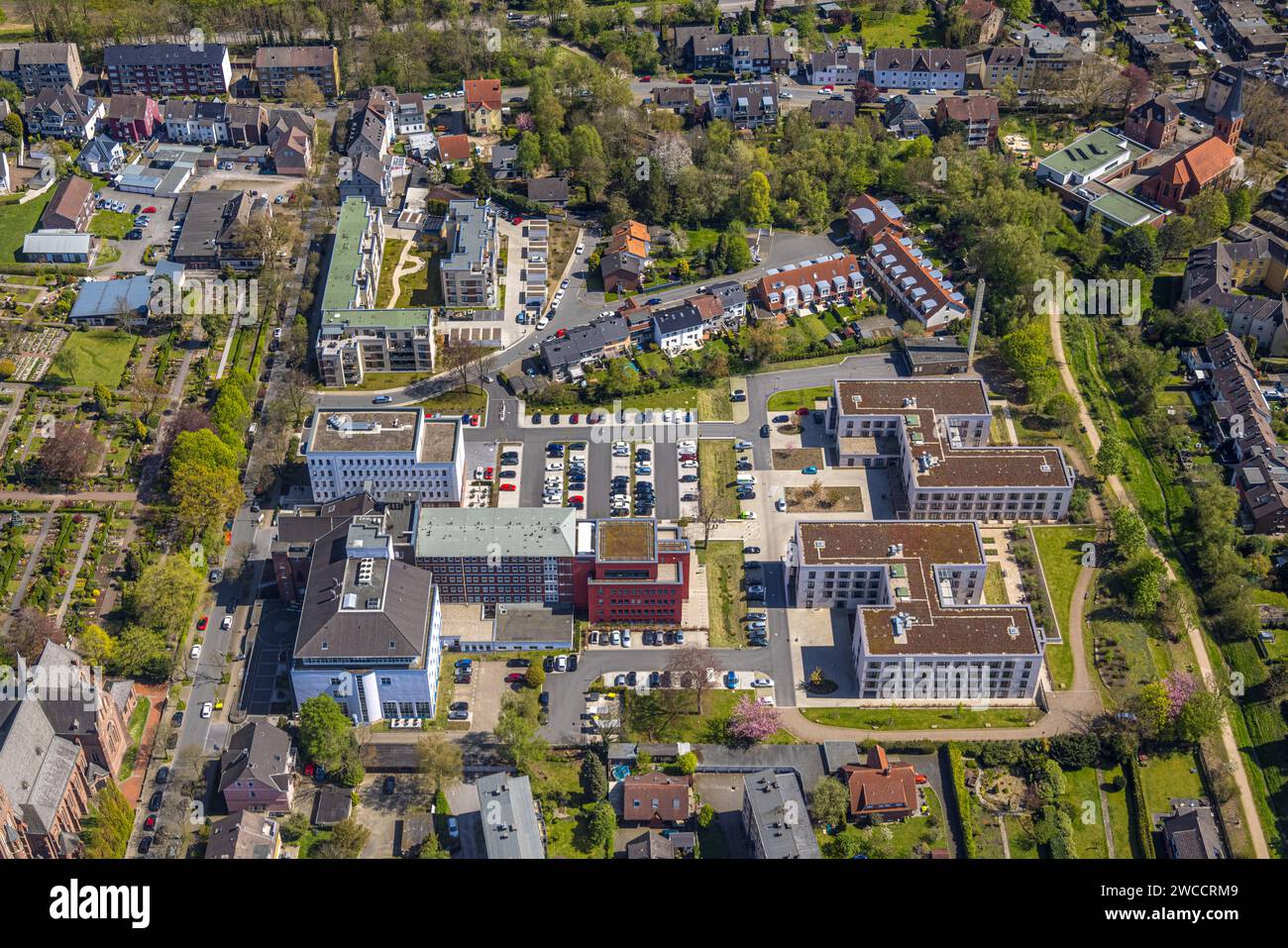 Aerial view, Campus of the St. Elisabeth Group, Widumer Höfe, Sodingen, Herne, Ruhr area, North Rhine-Westphalia, Germany Stock Photo