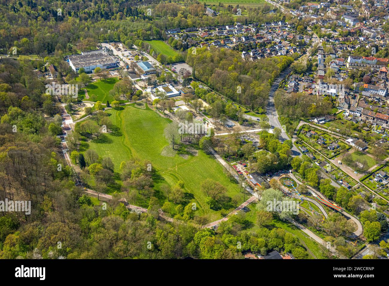 Aerial view, Hannibal Arena, playing field in Revierpark Gysenberg