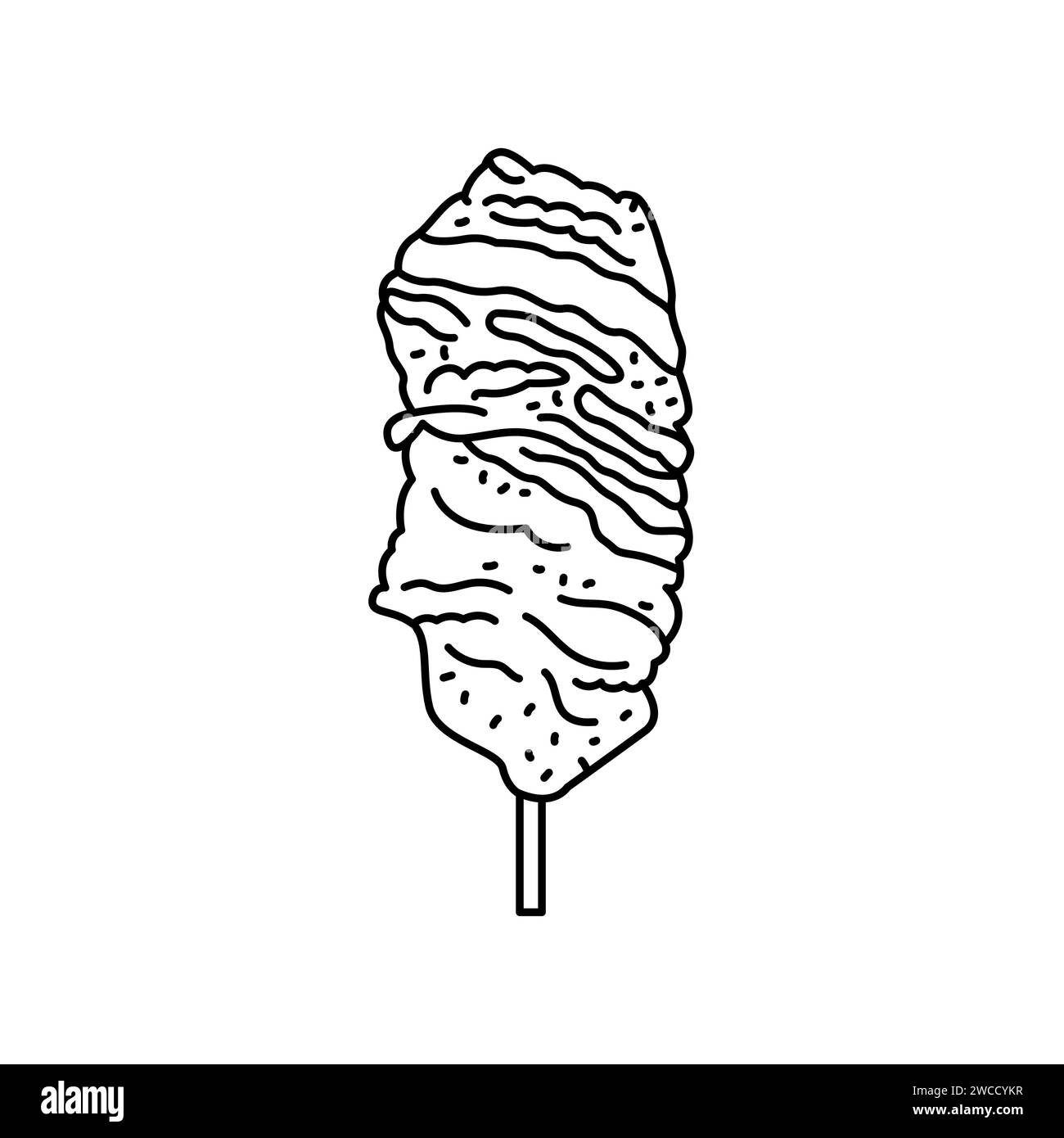 Corn Dog Color Element Cartoon Street Food Isolated Vector corn-dog-color-element-cartoon-street-food-isolated-vector