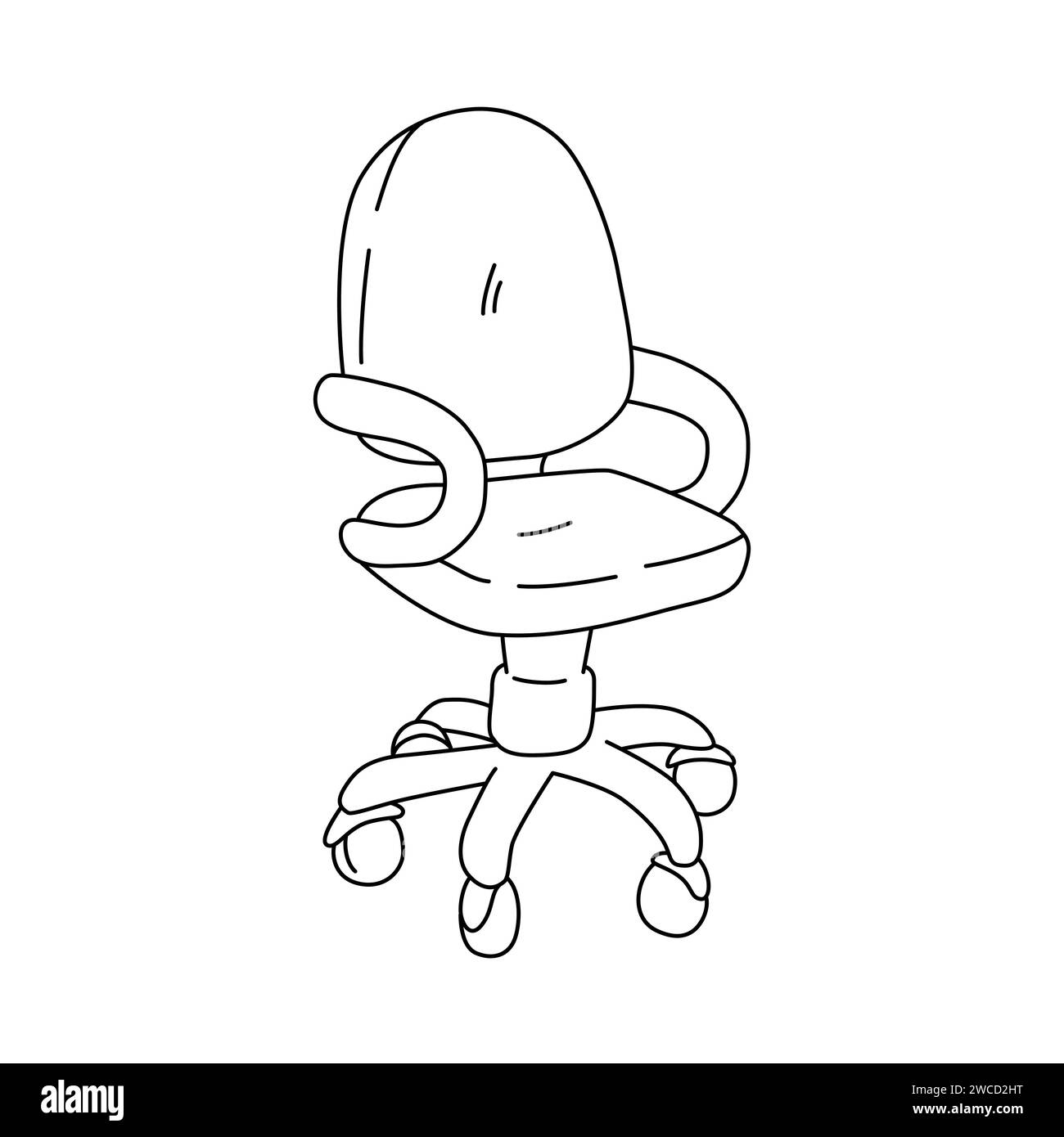 Office chair in doodle style. Vector illustration isolated on white background Stock Vector