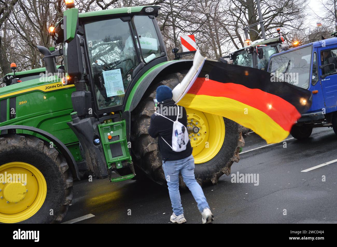 Berlin Germany January 15 2024 German Farmers Protest With   Berlin Germany January 15 2024 German Farmers Protest With Thousands Of Tractors In Berlin Photo By Markku Rainer Peltonen 2WCD4J4 