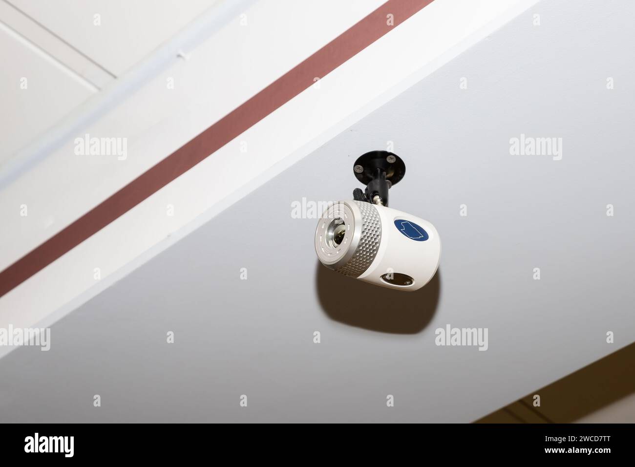 Holding a thermal imaging camera isolated over a white background Stock Photo