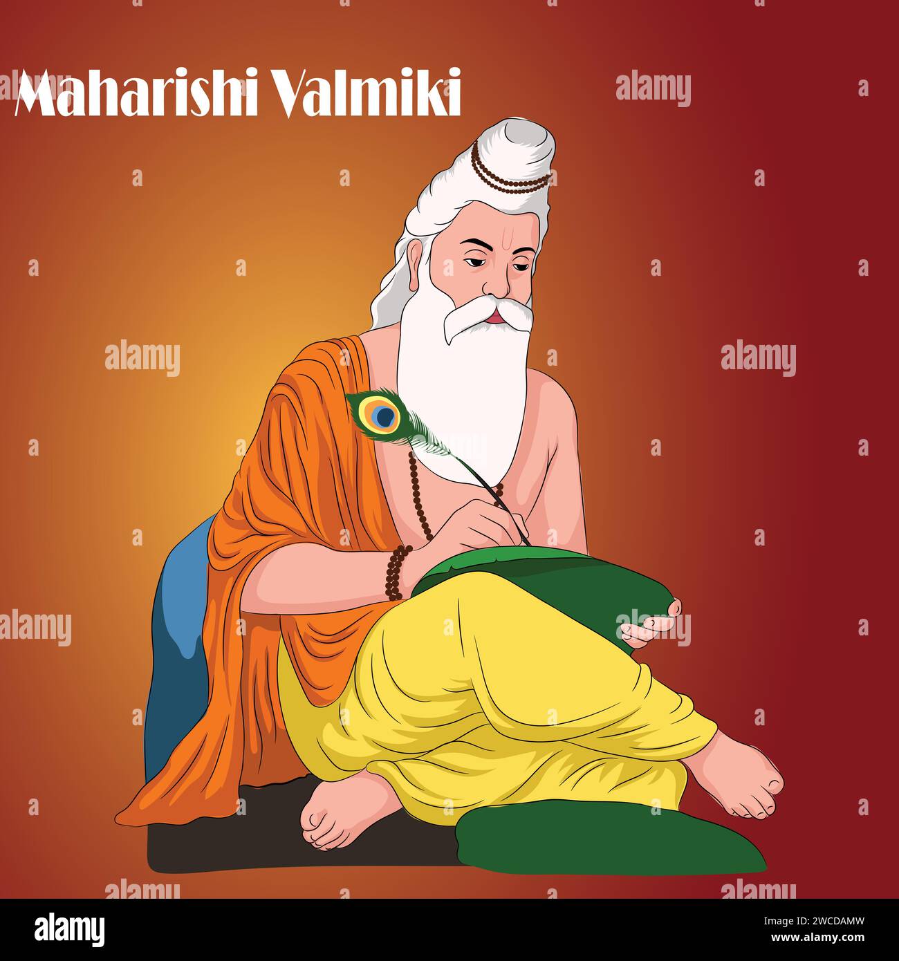Vector illustration for Indian festival maharshi valmiki jayanti Stock Vector