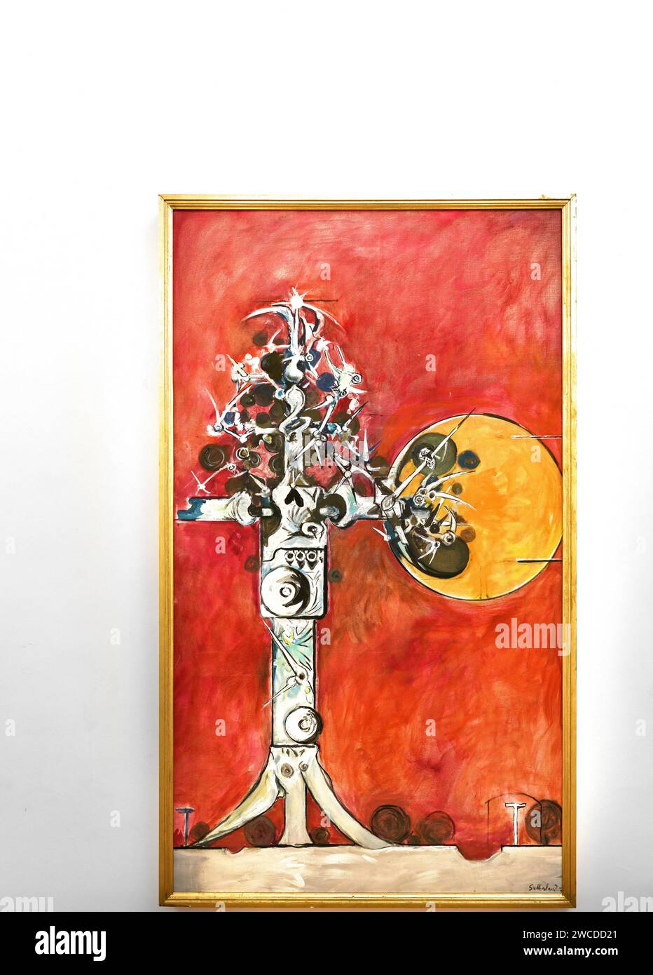 Thorn Cross or Tree of Life;  painting by Graham Sutherland in the Collection of Contemporary Art, Vatican museum, Rome, Italy. Stock Photo
