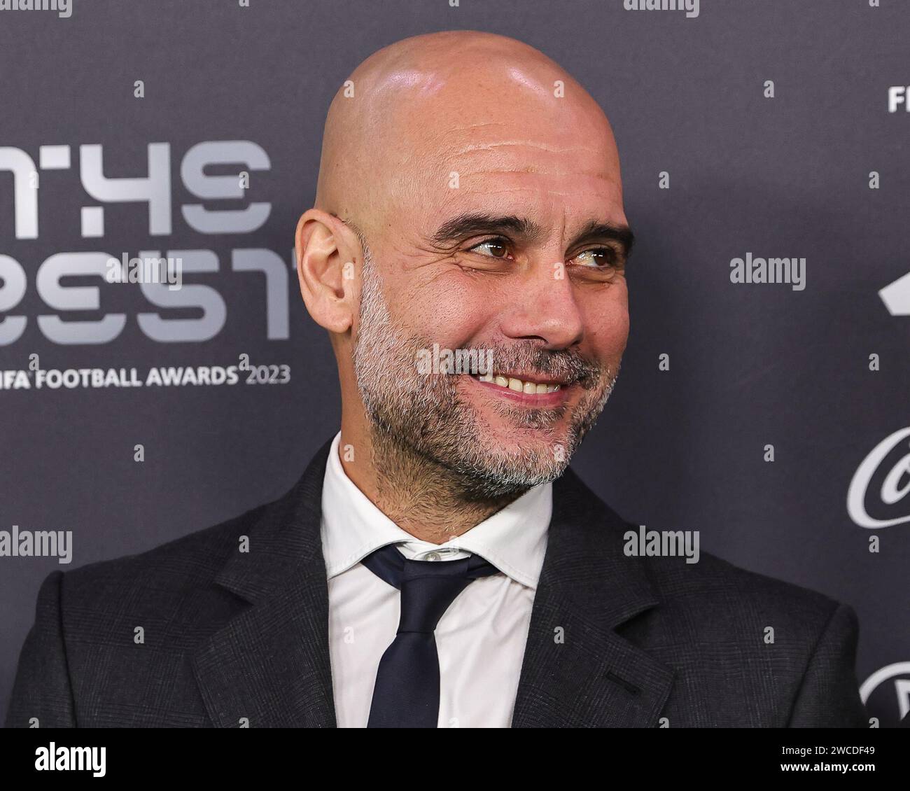 Manchester City coach Pep Guardiola arrives on the Green Carpet ahead