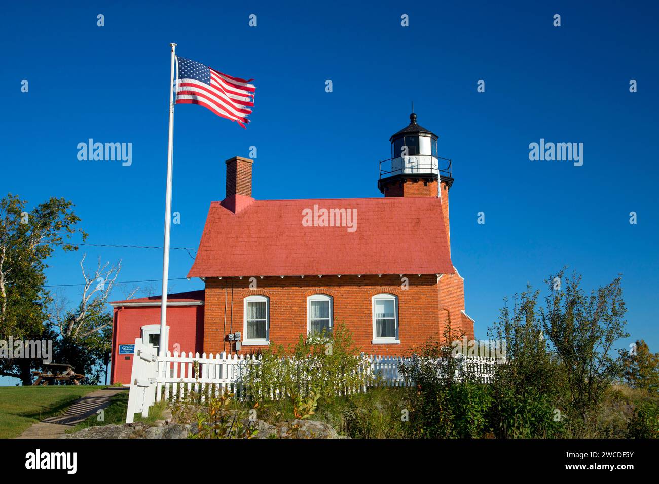 Eagle Harbor Lighthouse, Eagle Harbor Light Station, Keweenaw Heritage Site, Eagle Harbor, Michigan Stock Photo