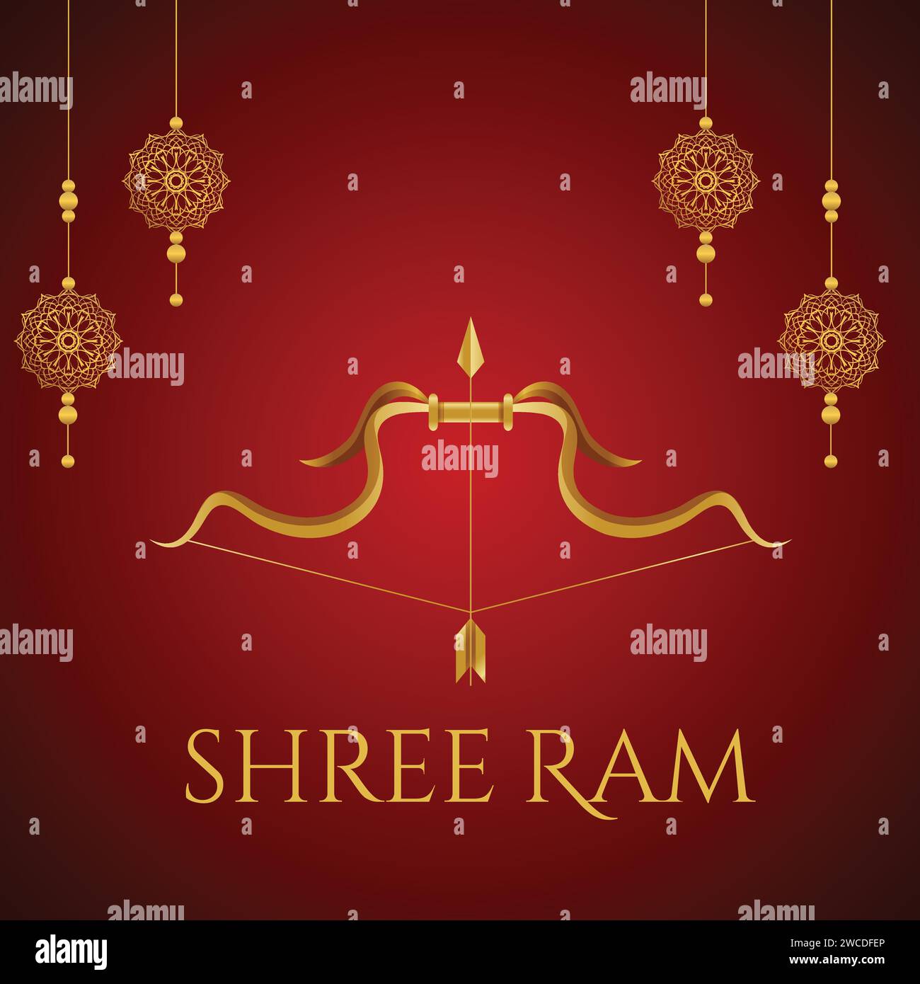 Vector Illustration Of Bow And Arrow In Shree Ram Navami Festival Of