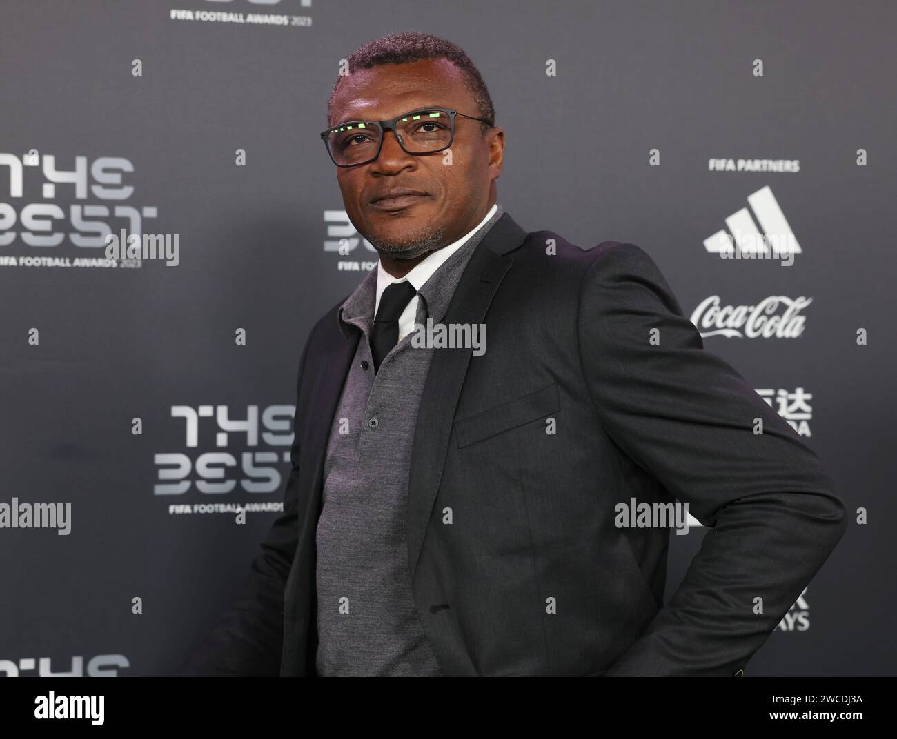 London, UK. 15th Jan, 2024. Marcel Desailly arrives at The Best FIFA