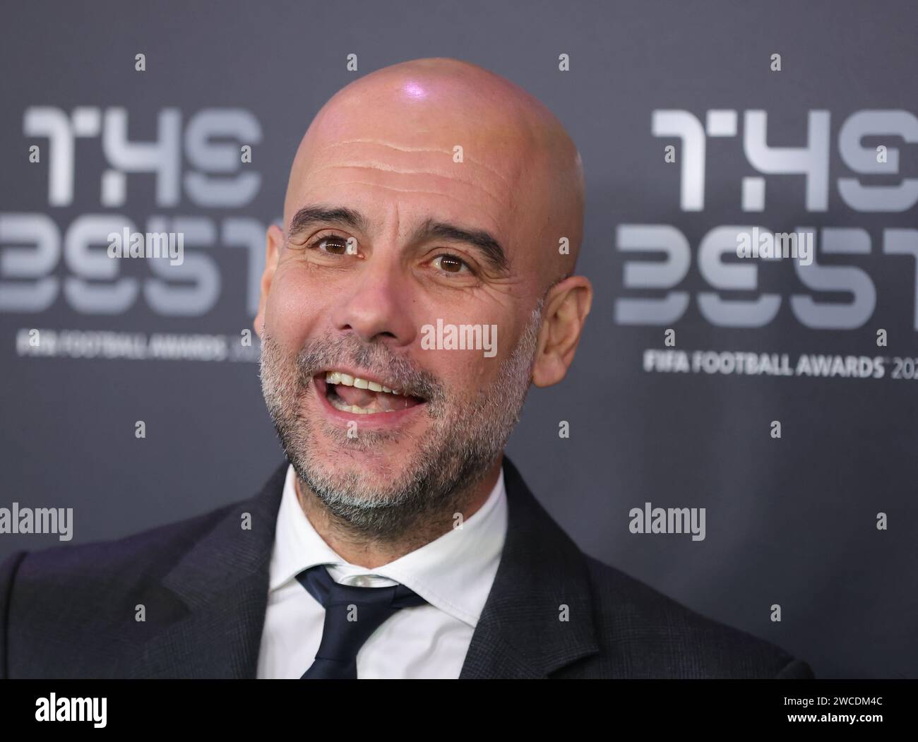 London, UK. 15th Jan, 2024. Pep Guardiola arrives at The Best FIFA