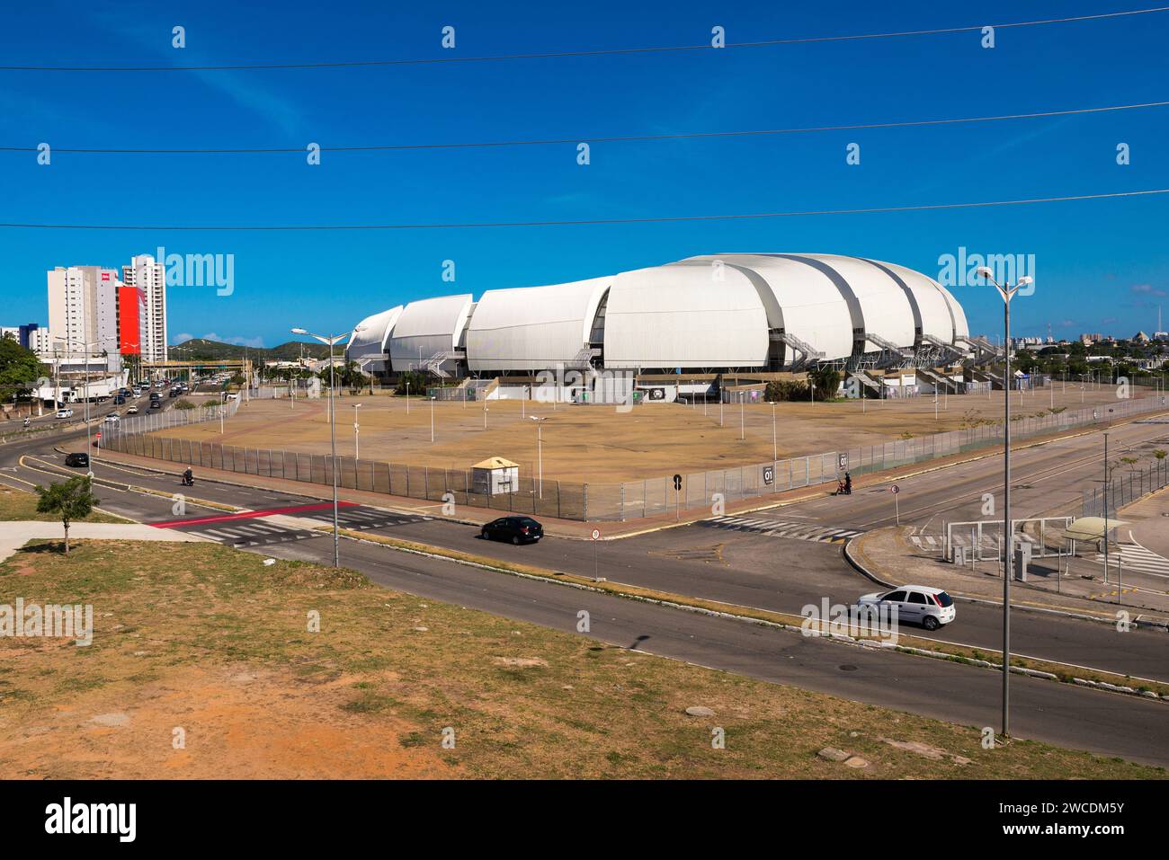 View of Arena das Dunas football stadium which was built to host the 2014 World Cup games in Natal City Stock Photo