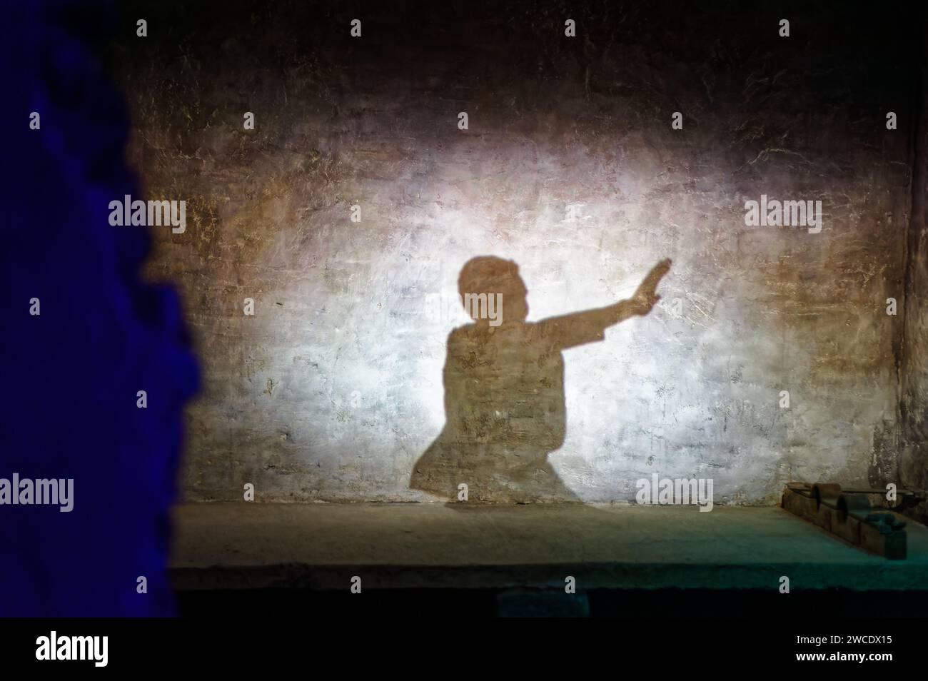 American Heritage Museum - Hudson, Massachusetts. Horrific depictions of the torture imposed on American POWs in the Vietnam war Hanoi Hilton Prison r Stock Photo