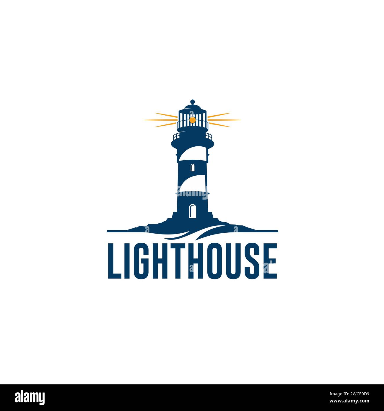 LIHGTHOUSE OCEAN LOGO VECTOR DESIGN TEMPALTE Stock Vector