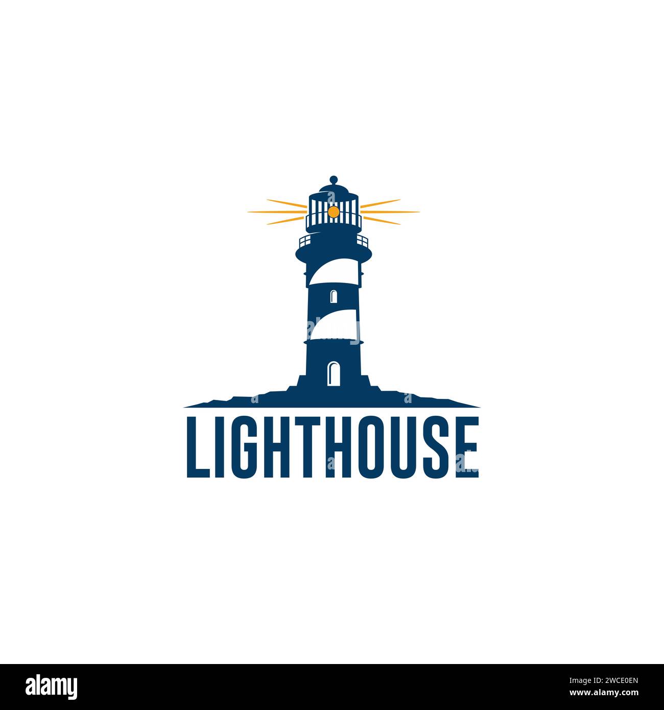 LIHGTHOUSE OCEAN LOGO VECTOR DESIGN TEMPALTE Stock Vector