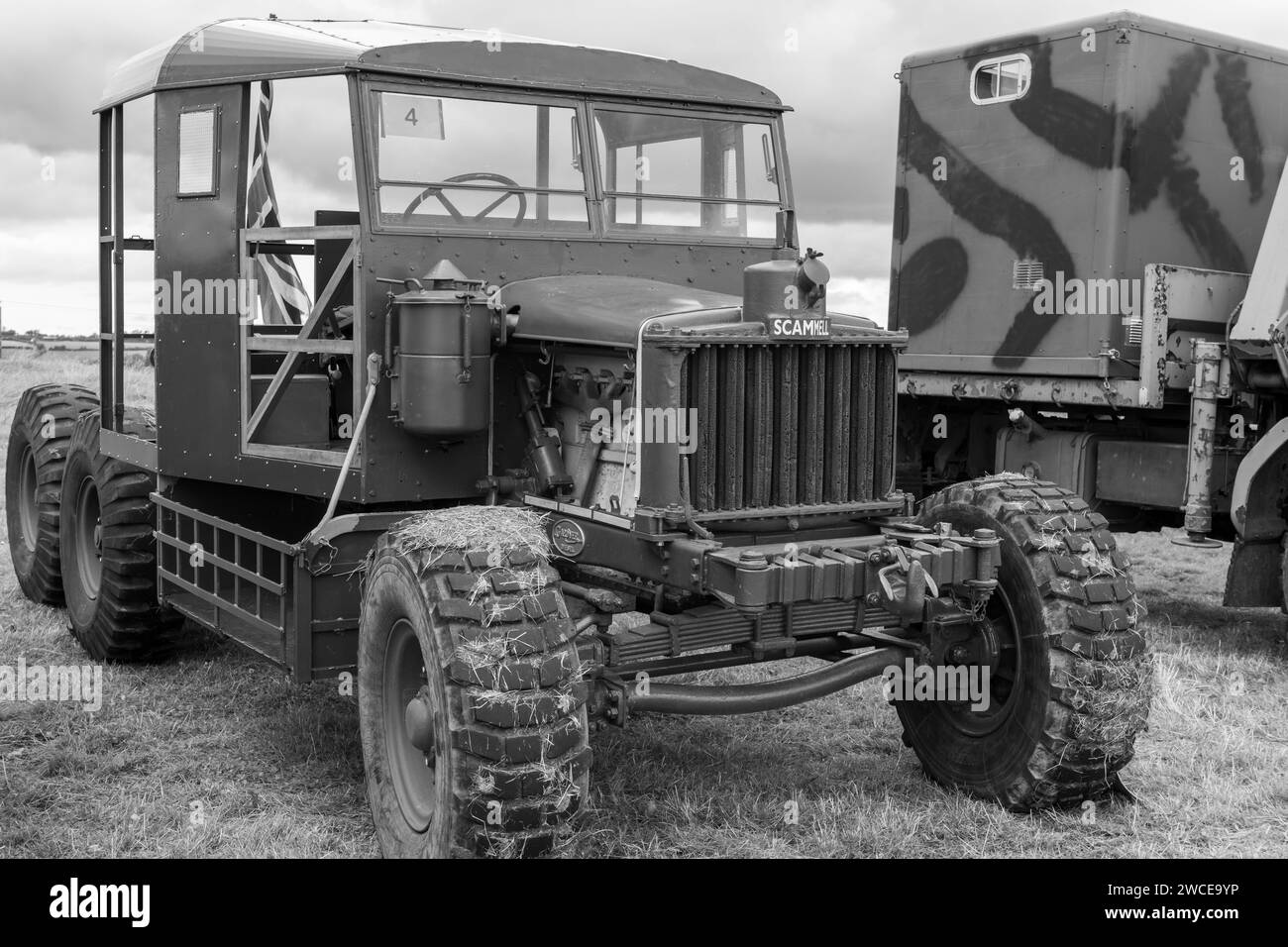 Low Ham.Somerset.United Kingdom.July 23rd 2023.A restored Scammell Pioneer military truck from 1944 is on show at the Somerset steam and country show Stock Photo