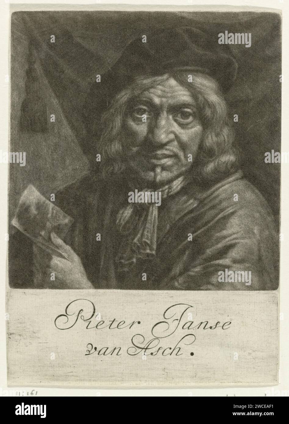 Self portrait of Pieter Jansz. van Asch, Jan Verkolje (I), 1660 1693