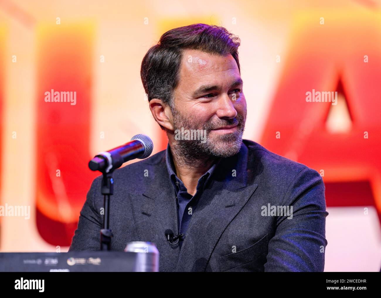LONDON, UNITED KINGDOM. 15 Jan, 2024. Eddie Hearn of Matchroom Boxing