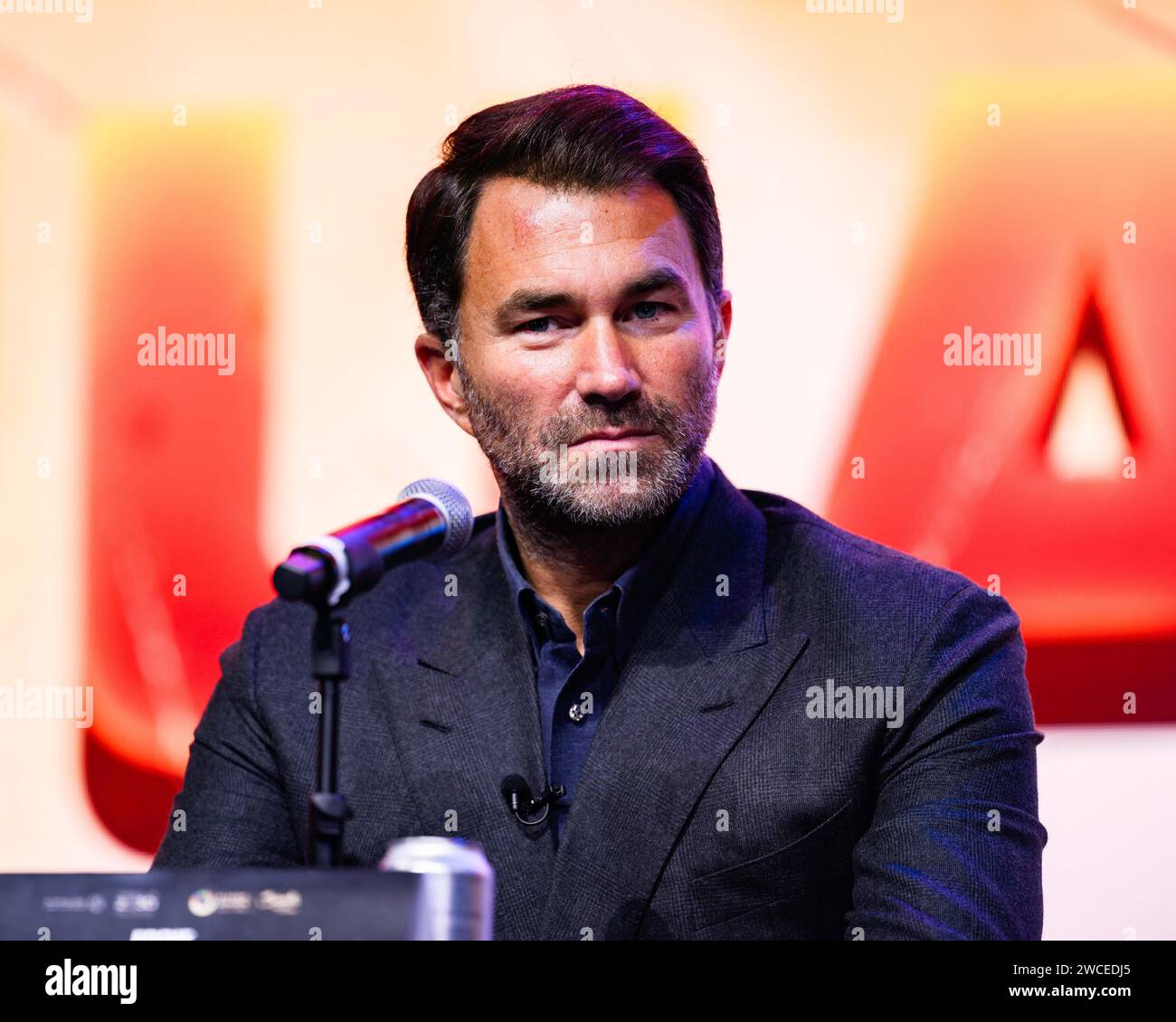 LONDON, UNITED KINGDOM. 15 Jan, 2024. Eddie Hearn of Matchroom Boxing