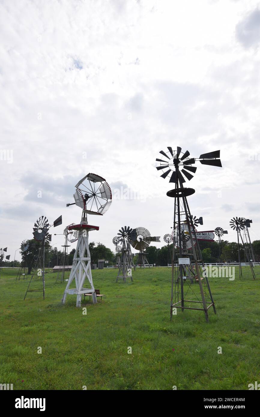Windmills at the Shattuck Windmill Museum and Park in Shattuck Oklahoma