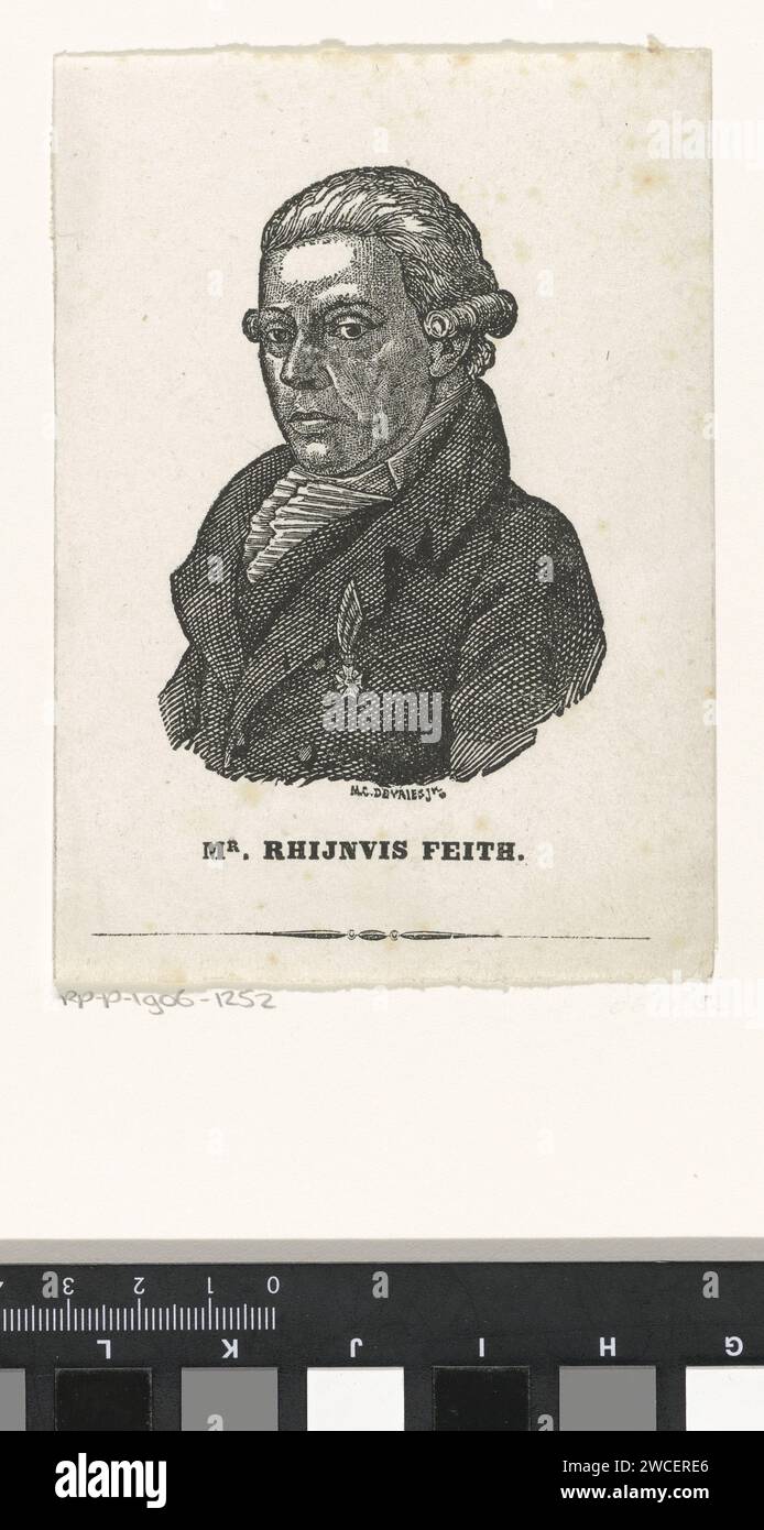 Feith Portrait of Rhijnvis Feith, Moses de Vries, 1817 - 1883 print Portrait ...