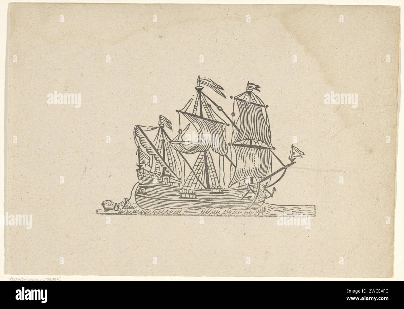 Ship on the water, Anonymous, 1700 - 1799 print Netherlands paper ships ...