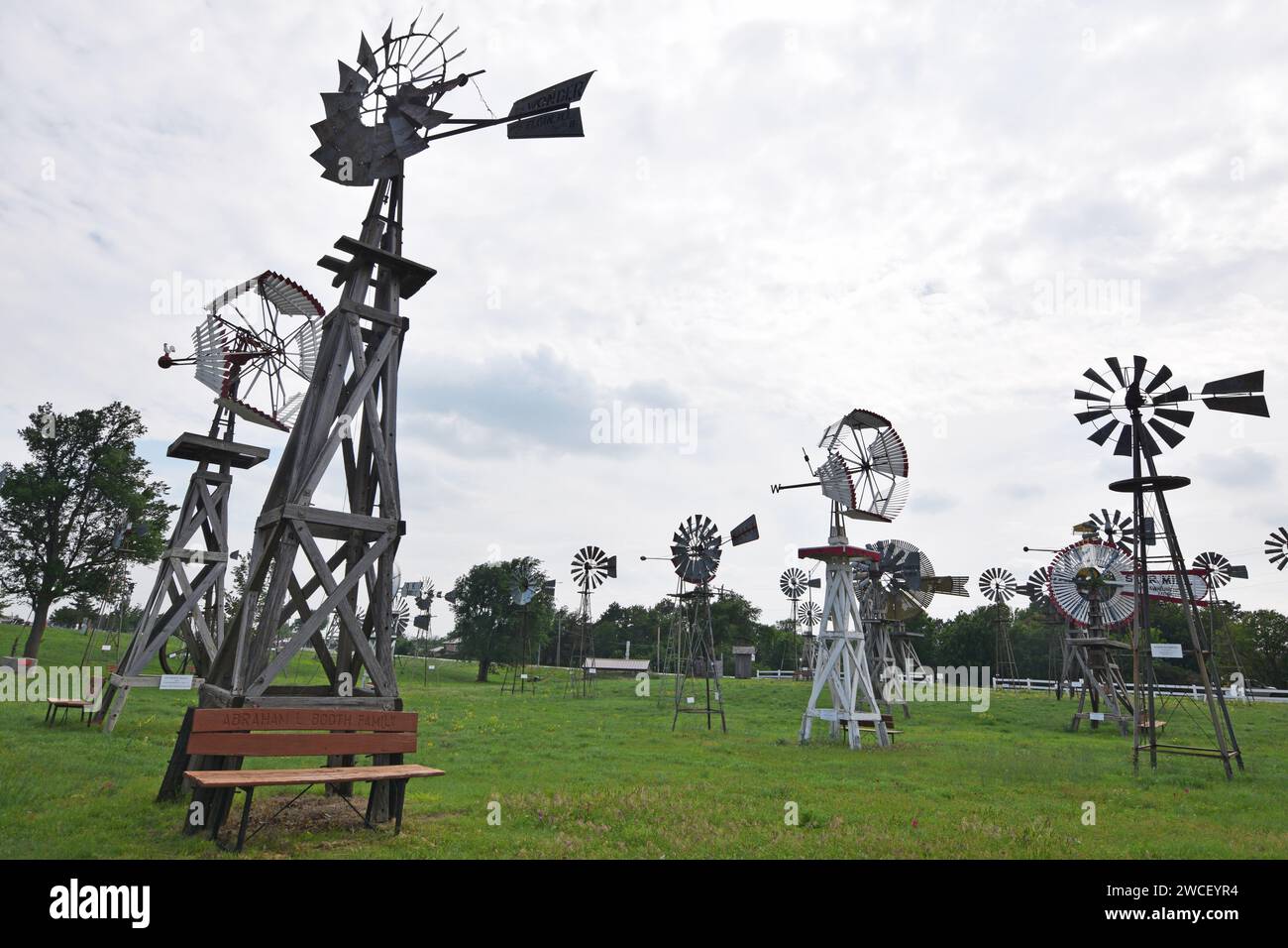 Windmills at the Shattuck Windmill Museum and Park in Shattuck Oklahoma