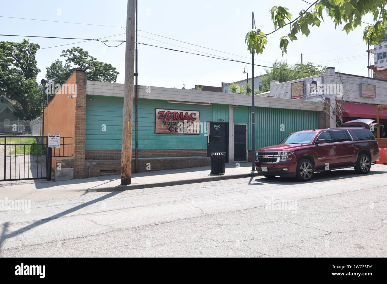 Zodiac Motorcycle club buidling, the former James Crew post station, in