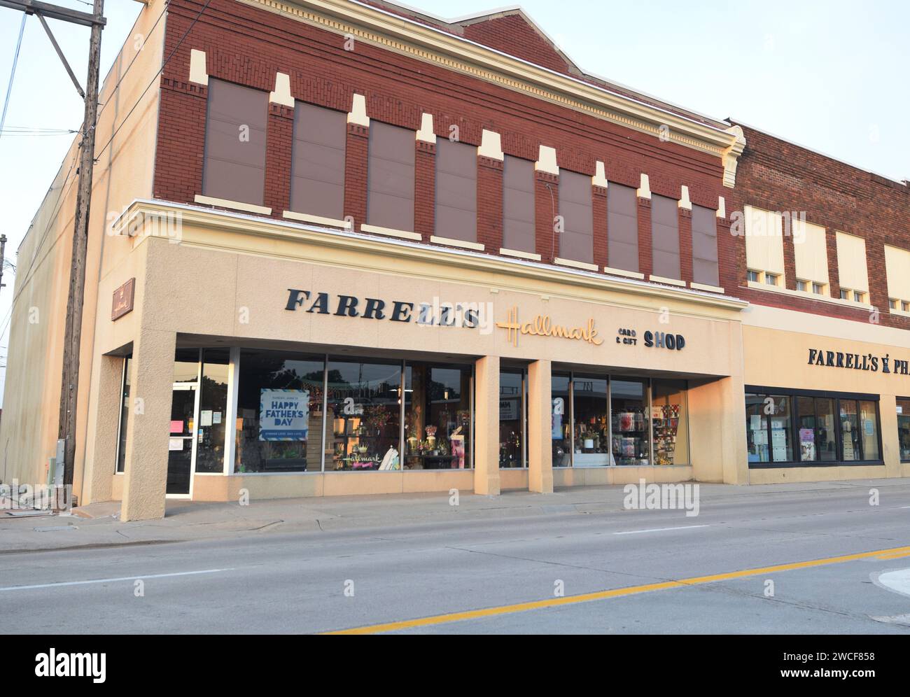 Farrell's Hallmark Shop in downtown McCook Nebraska May 2023 Stock