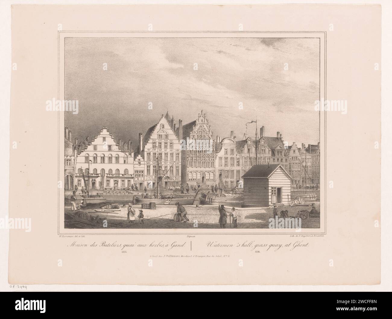 View of the Gildehuis der Vrije Schippers and the Graslei, Henri