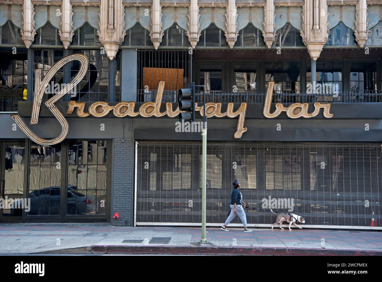 Downtown los angeles street sign hi-res stock photography
