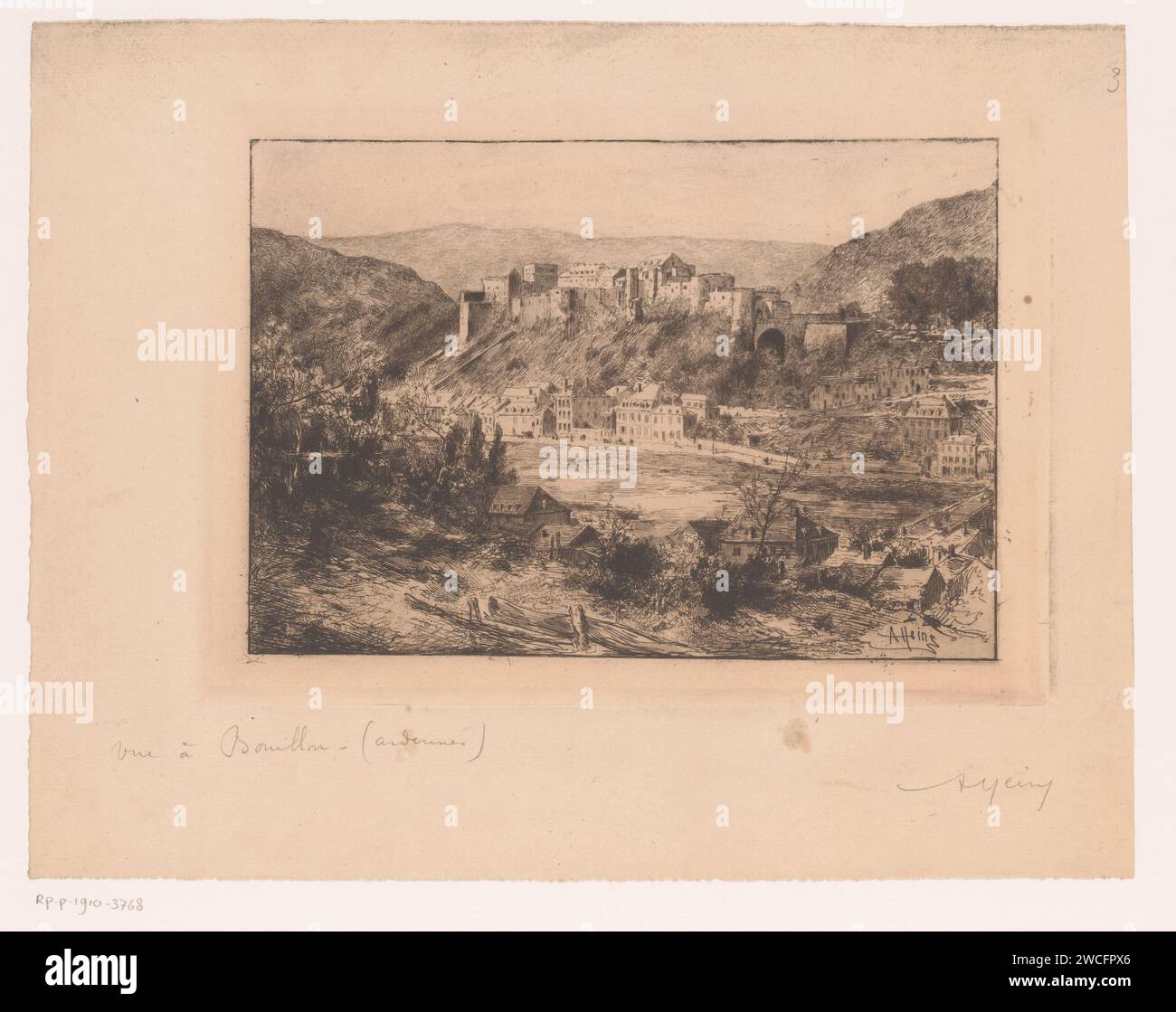 View of the Castle in Bouillon, Armand Heins, 1866 1910 print paper