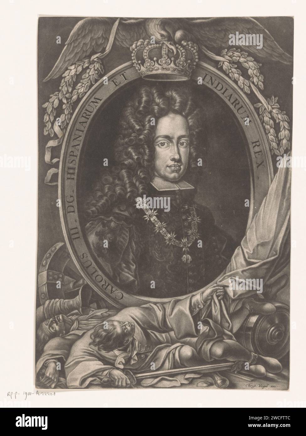 Portrait of Charles VI, Emperor of the Holy Roman Empire, Christoph Weigel, 1695 - 1725 print   paper  historical persons Stock Photo