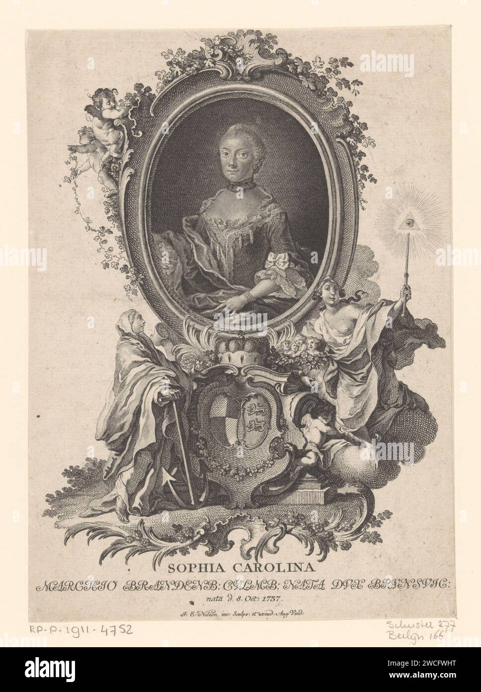 Caroline Ruler Portrait van Sophie Caroline Marie von Braunschweig -Wolfenbüttel, 1759 ...
