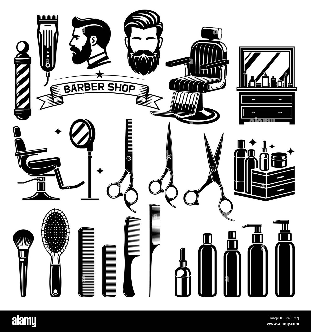 Vintage barber shop Black and White Stock Photos & Images - Alamy