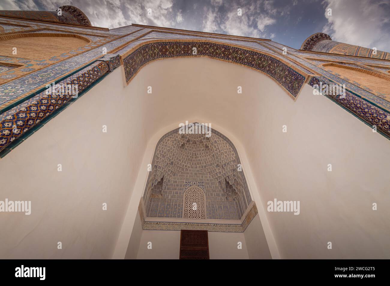 JUNE 28, 2023, SAMARKAND, UZBEKISTAN: Parade portal of Gur-e-Amir