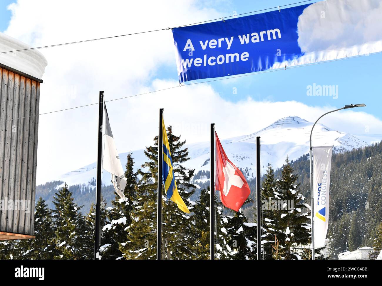 Davos. 15th Jan, 2024. This photo taken on Jan. 15, 2024 shows a