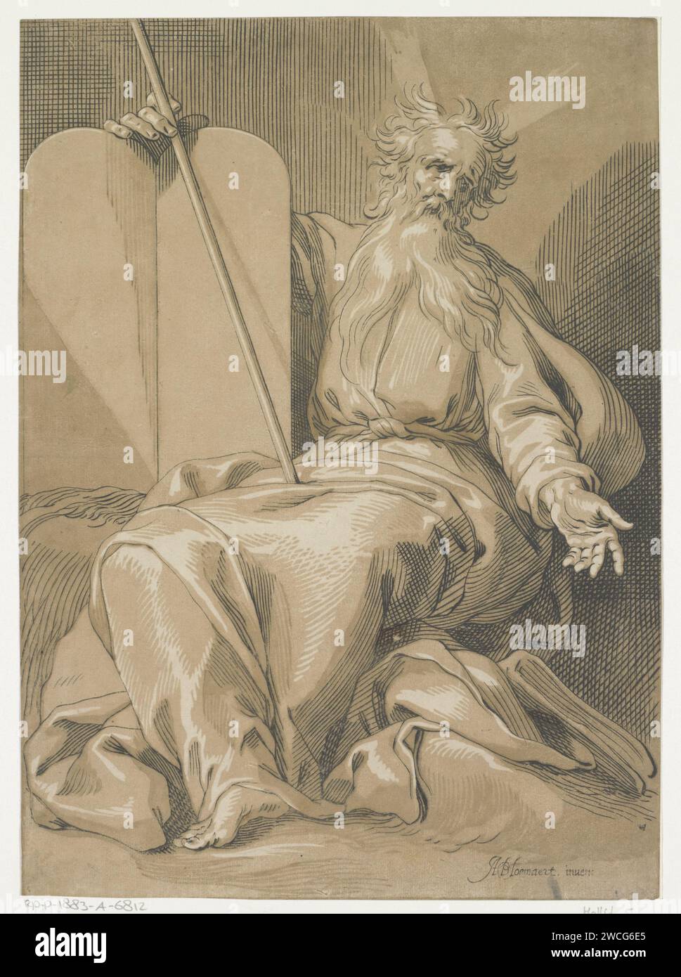 Moses with the Tables of the Law, Anonymous, After Abraham Bloemaert ...